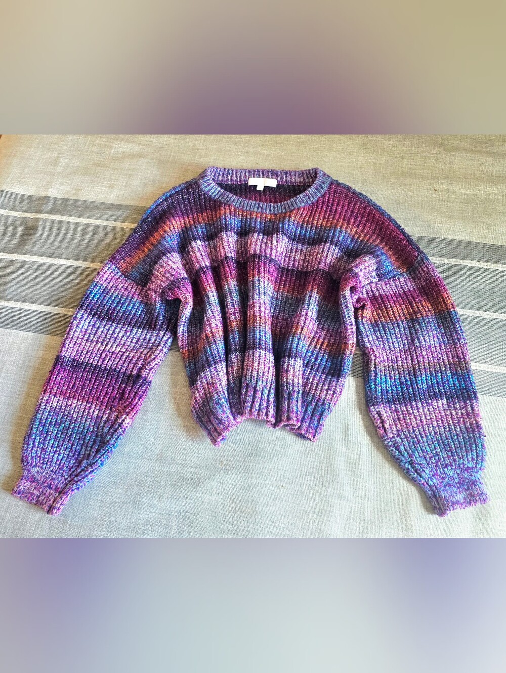 Adyson PARKER | Knit Multicolor Purple Striped Sweater | Size 3X